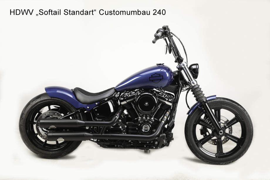 Harley Davidson Custom Bike - Softail Blue Seven